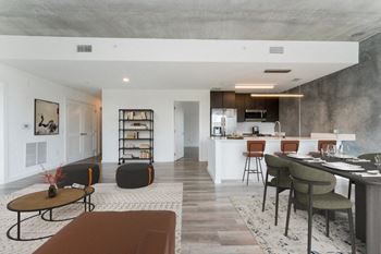 Living room with open space kithen